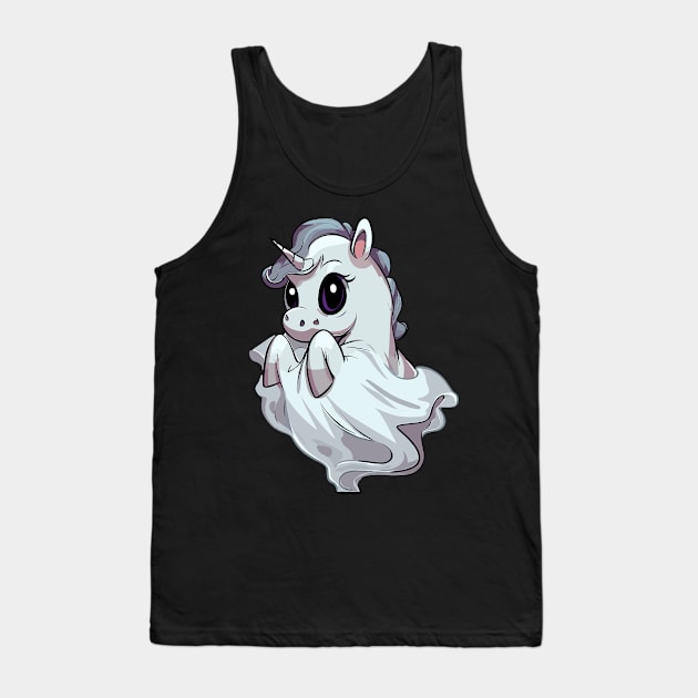 Spooky cute magical ghost unicorn Tank Top by TomFrontierArt